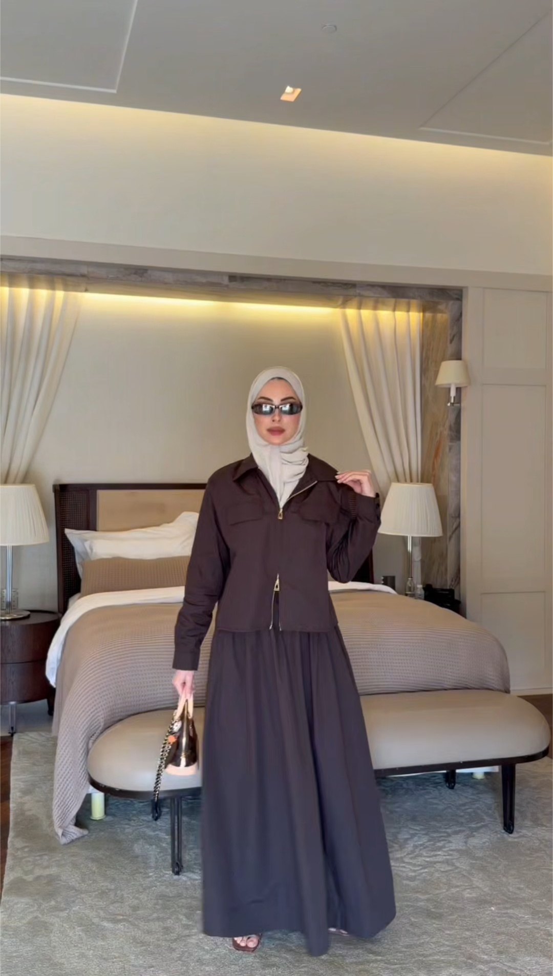 Ensemble Élégance Riviera – Veste Zippée & Jupe Longue