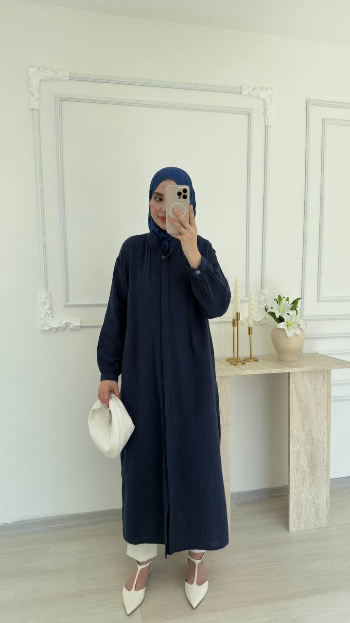 Chemise Longue Ceinturée en Coton Respirant – Élégance Naturelle